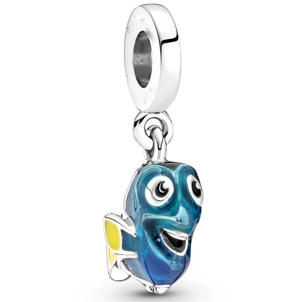 Happy Blue Yellow Tropical Fish European Charm - Collectable Character Edition